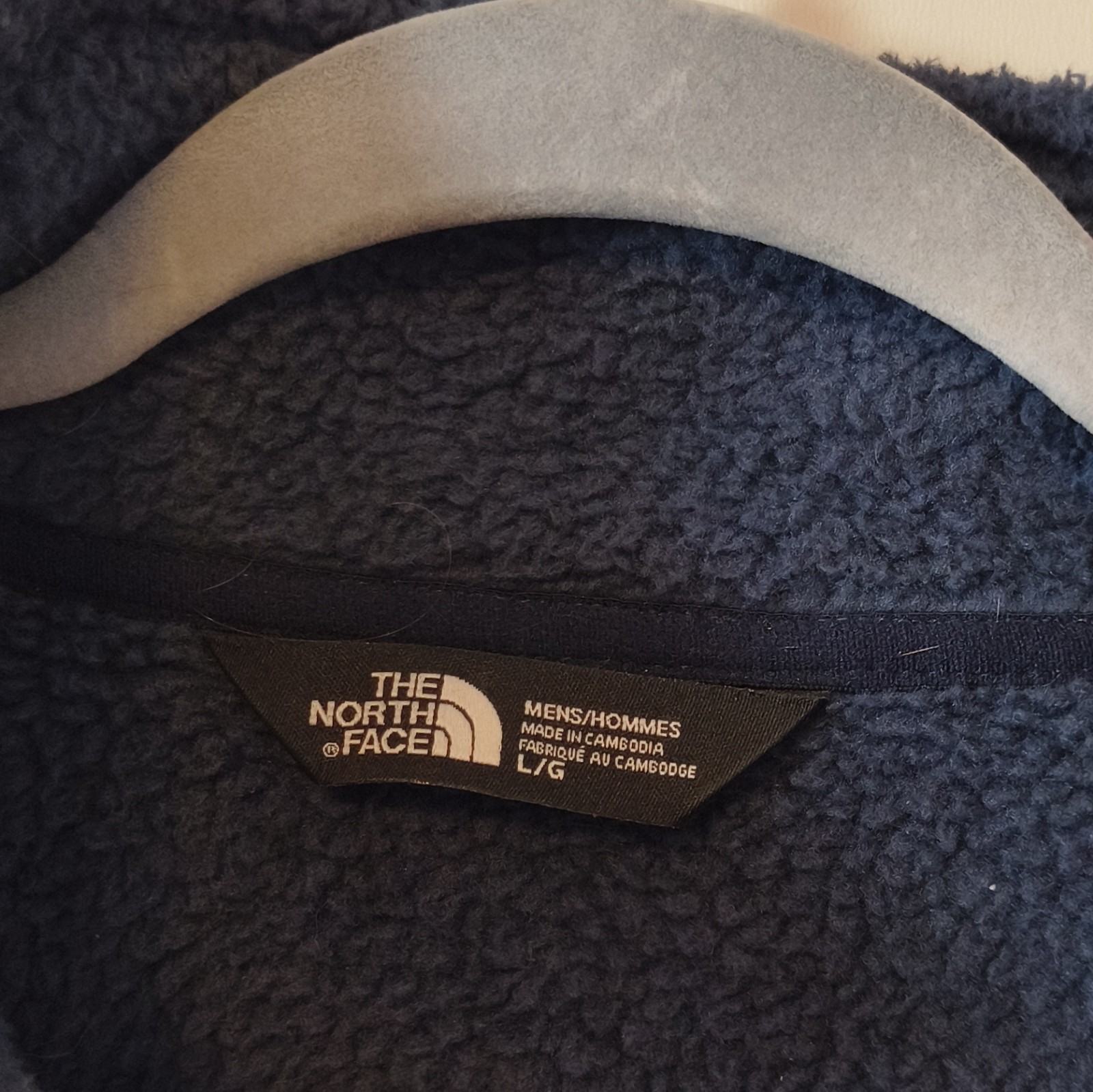 The North Face Men’s Blue Full Zip Fleece Vest L Stand-Up Collar Lined