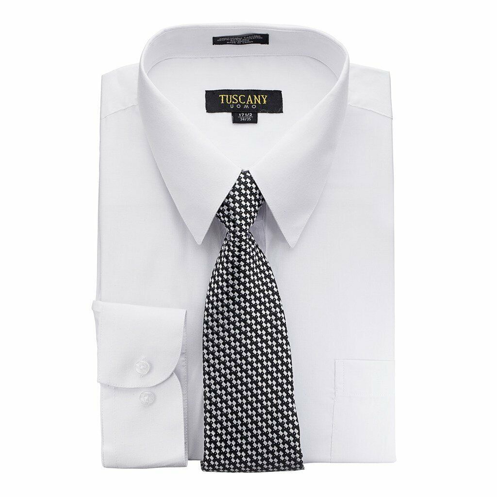 Men’s Dress Shirts With Matching (Random design) Tie Set Cotton-Blend Shirt Set
