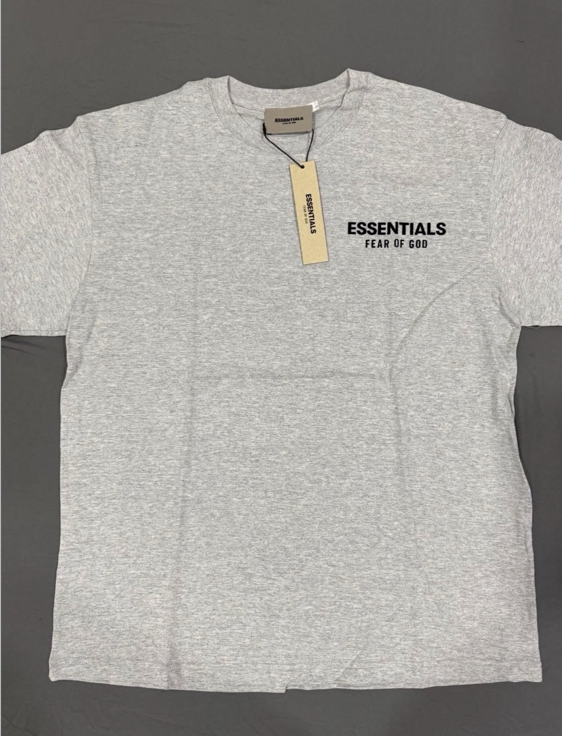 Fear of God ESSENTIALS Men’s Gray Logo Double-Sided Cotton T-Shirt M