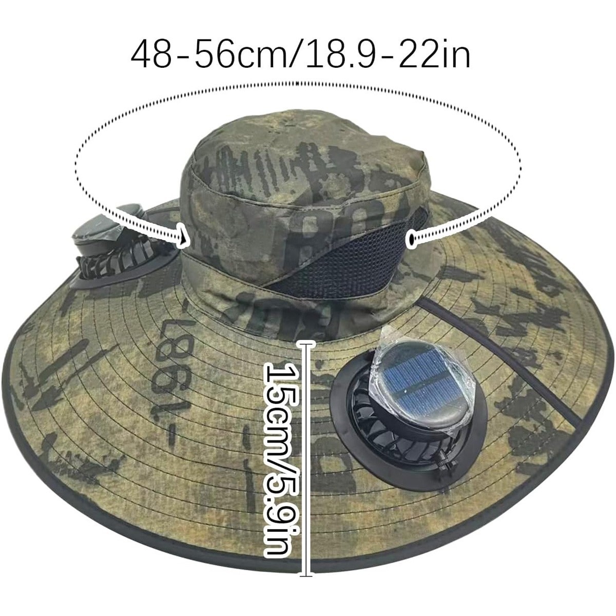 Solar & USB Powered Fan Outdoor Fishing Hat, Sunscreen Sun Hat with Dual Fan NEW