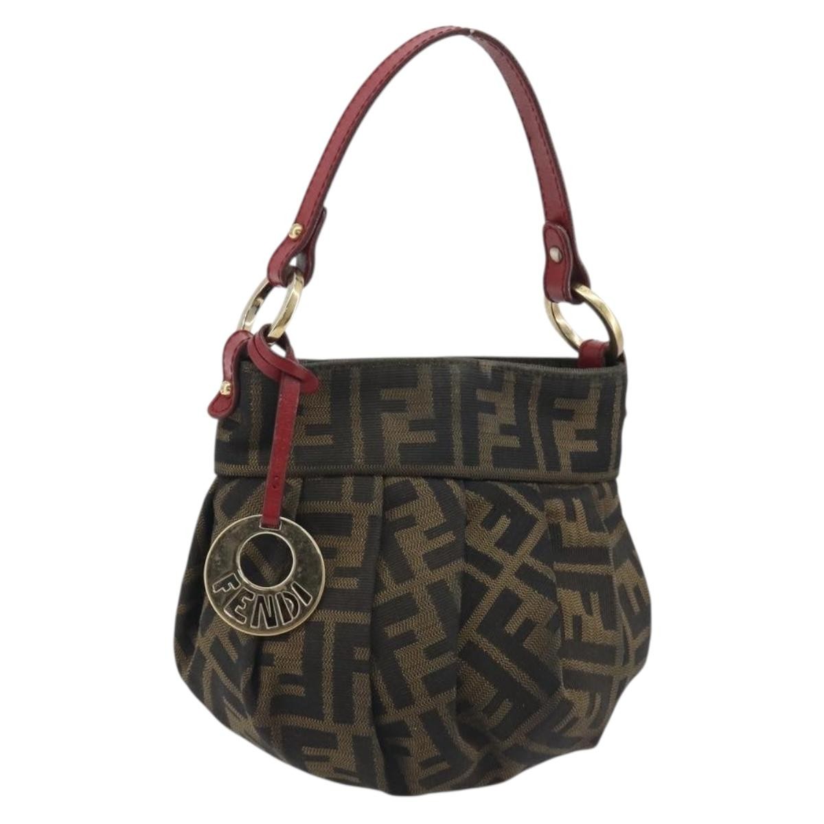 FENDI Zucca Canvas Hand Bag Brown Gold Tone 8BK044 Auth ep15443