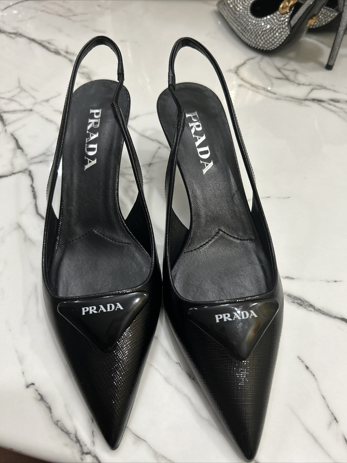 Prada Pump Solid Mid (2-2.9 In) Heel Height Heels For Women
