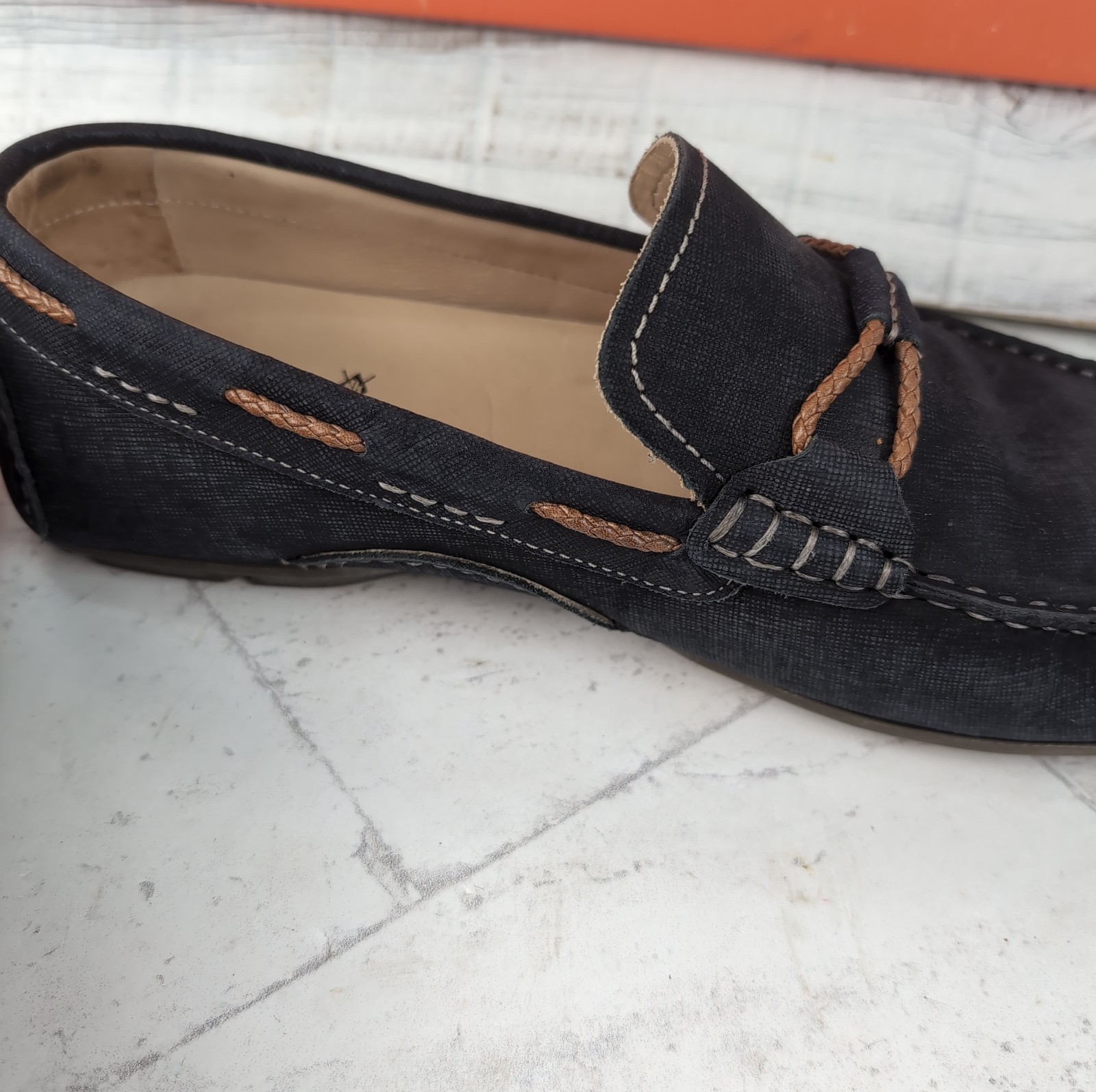 Martin Dingman Blue Bermuda Braid Driving Loafers Casual Dress Men 11