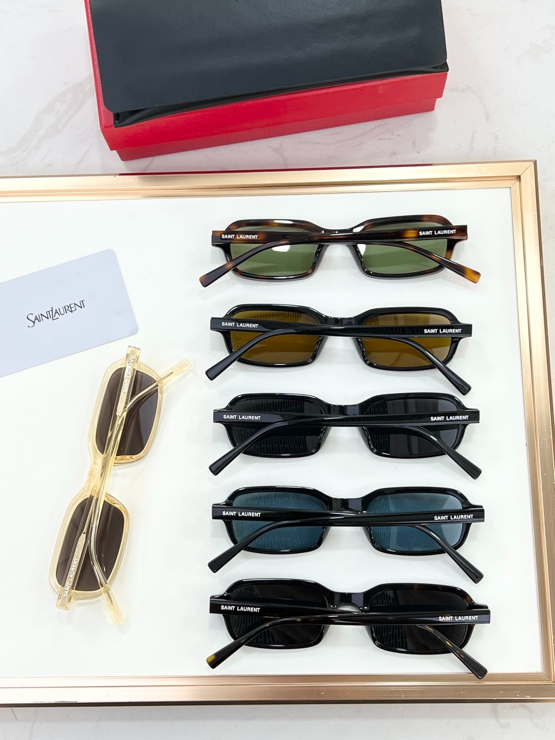 Saint Laurent SL908 Rectangular Sunglasses 51-20-145 Luxury Designer Eyewear
