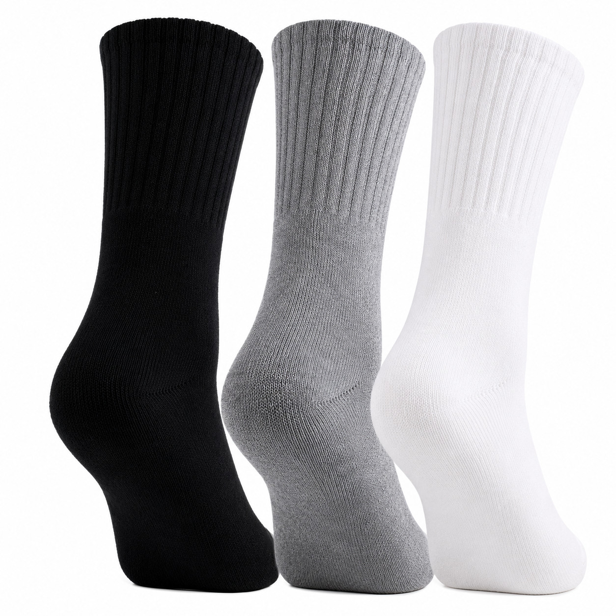 3-12 Pairs Men’ Solid Sports Athletic Work Plain Crew Socks Size 9-11 10-13