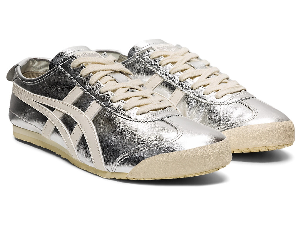 Onitsuka Tiger Mexico 66 Silver White Leather Sneakers Shoes Unisex w/ Box