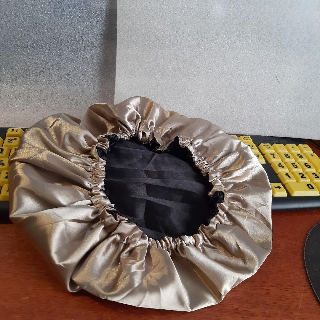 Pick Any 2 Satin Silk Bonnet Hair Cap for Sleeping Double Side Gold
