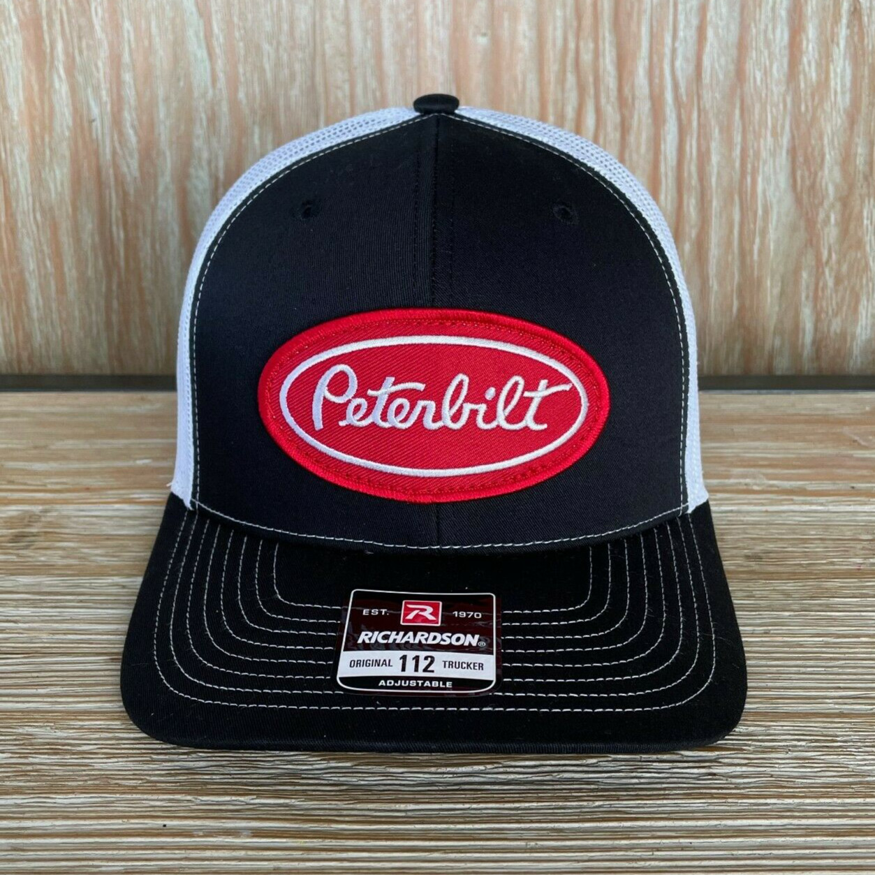 Peterbilt Vintage Patch Hat – Red Oval Logo – Richardson 112 Trucker Cap