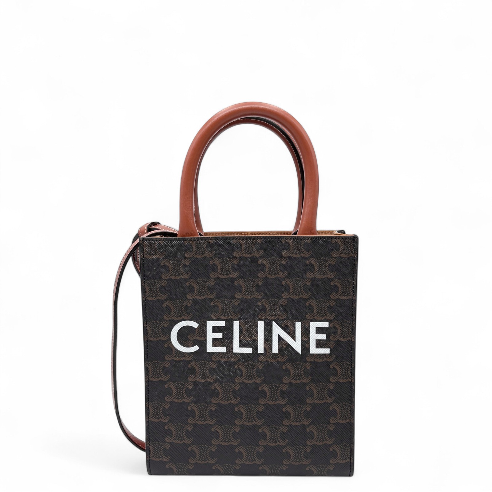 Celine Nano Vertical Cabas Brown Charcoal Triomphe (0610m5)