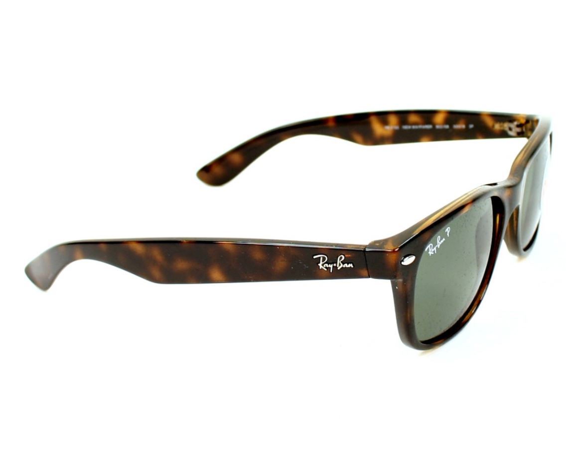 Ray-Ban New Wayfarer Tortoise / Green Polarized 58mm Sunglasses RB2132 902/58 58