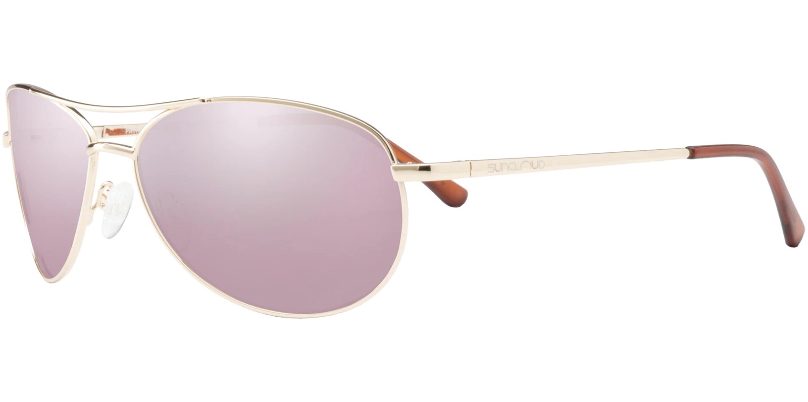 Suncloud Patrol Polarized Aviator Sunglasses w/ Polycarbonate Mirror Lens 240536