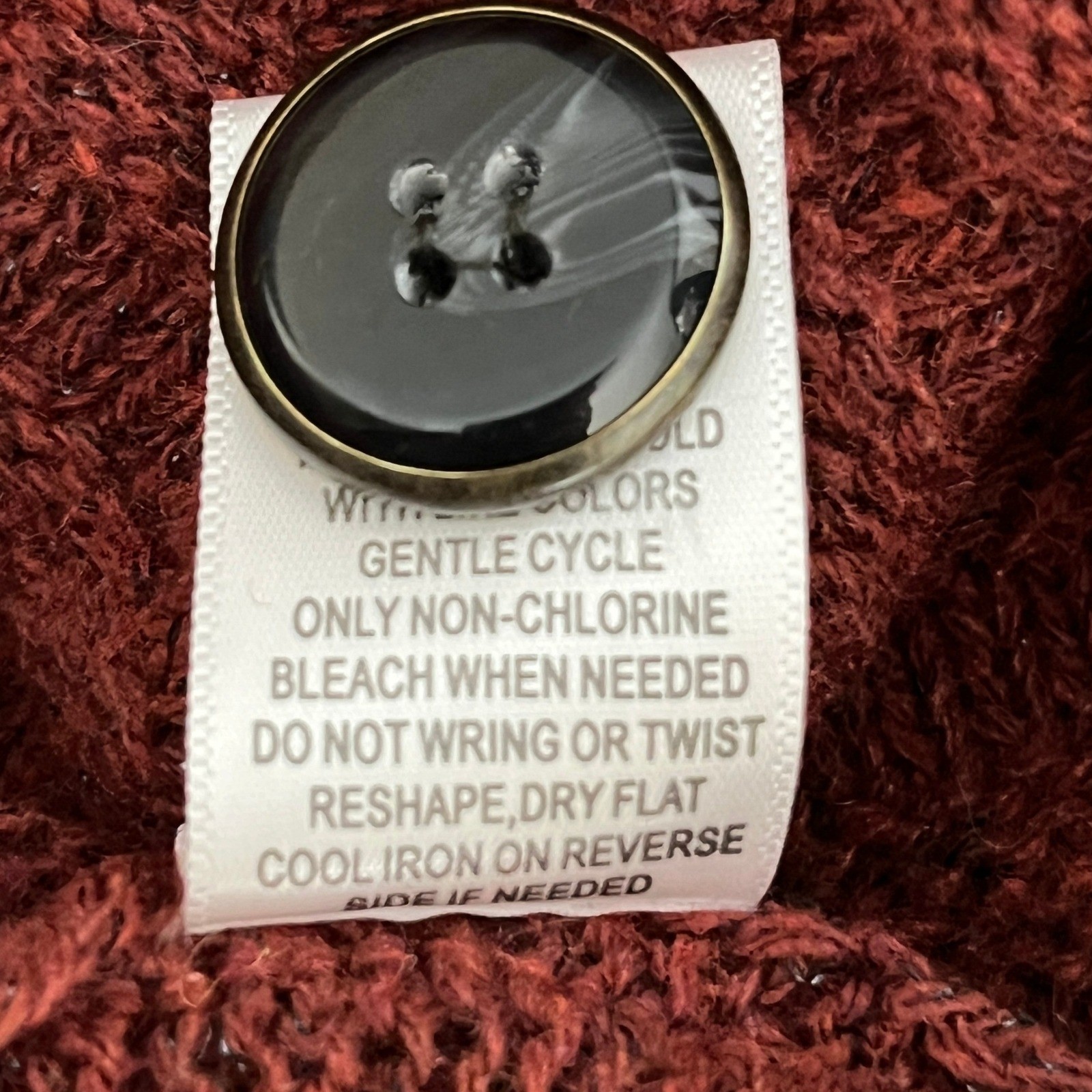 NWT Fortune + Ivy Rust Open Front Ribbed Shawl Collar Cardigan Sweater Medium
