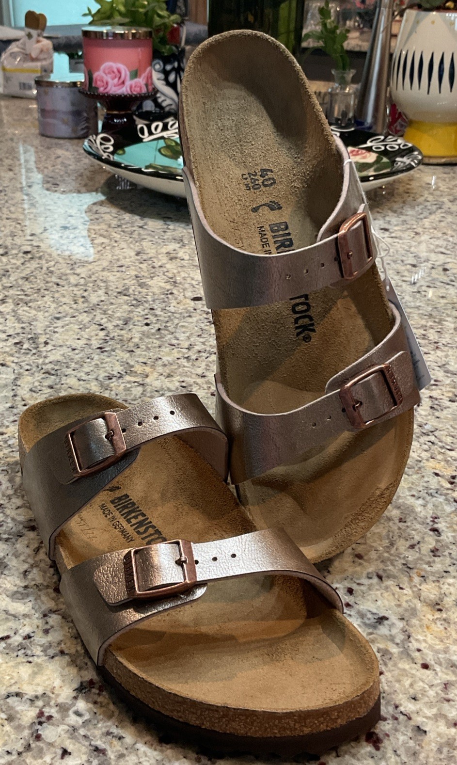 BIRKENSTOCK Women’s Sz 9-9.5 N/EUR 40 Sydney Birko-Flor GRACEFUL TAUPE MSRP $117