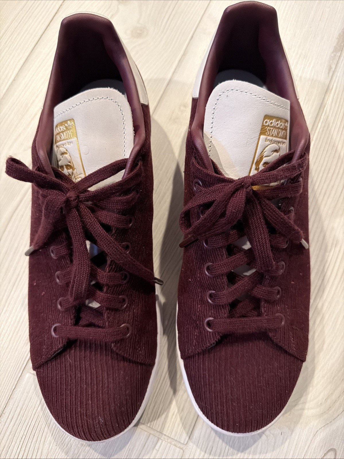 Adidas Originals Stan Smith Maroon Suede 3M Reflective Sneakers Size 12