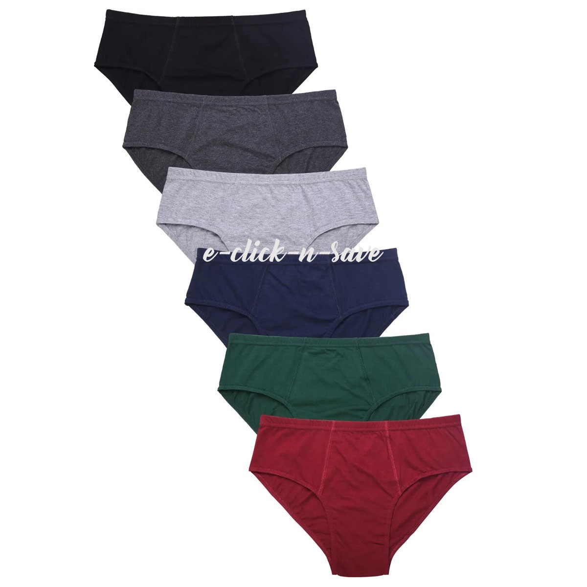 6 Pack Men’s ULTRA Solid Cotton Knocker Bikini Brief Underwear Assorted Colors