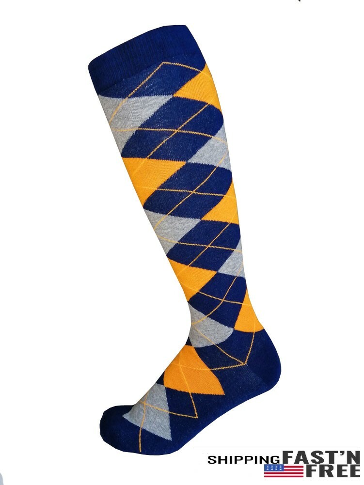 Men Various colors Scottish Argyle Golf Knee High Socks: Over-The-Calf 5-8,9-13