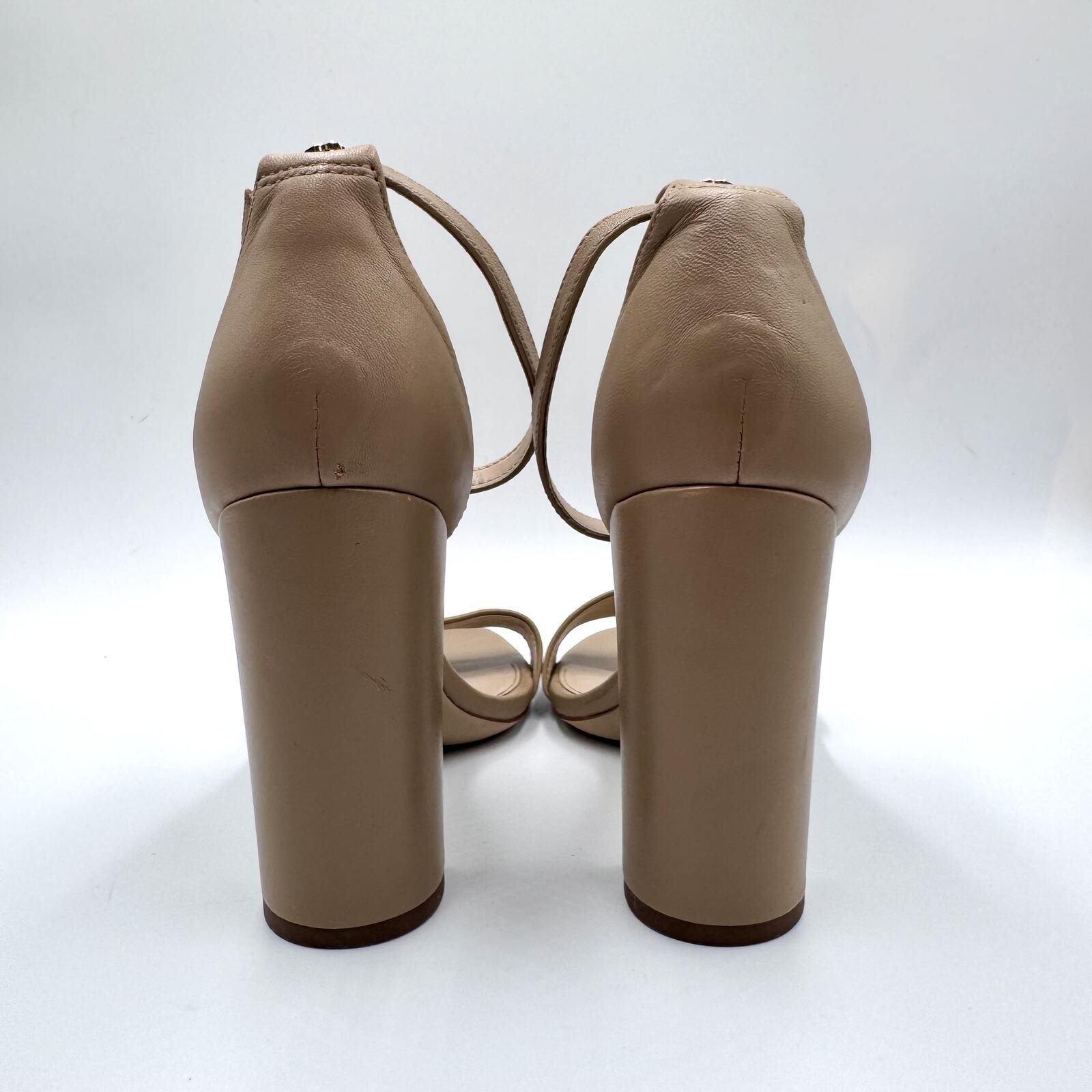 Sam Edelman nude strappy heels block heel ankle strap size 7.5