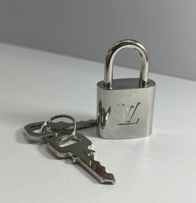 Louis Vuitton PadLock Lock 2 Key Brass Silver Number 315