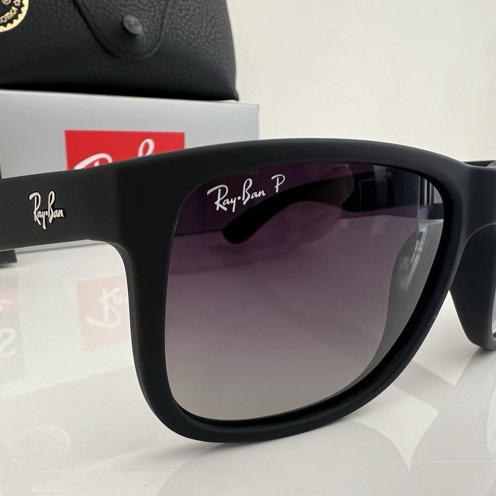 Ray-Ban RB4165 622/T3 Justin Polarized Sunglasses Grey Classic Frame 54mm