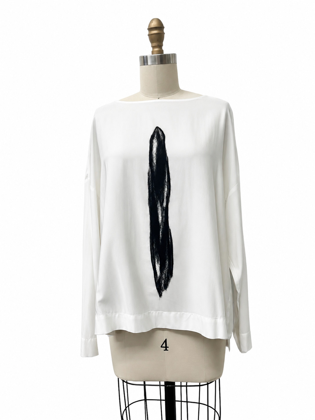 PierAntonioGaspari White Oversized pullover Abstract Black Print Minimalist Chic