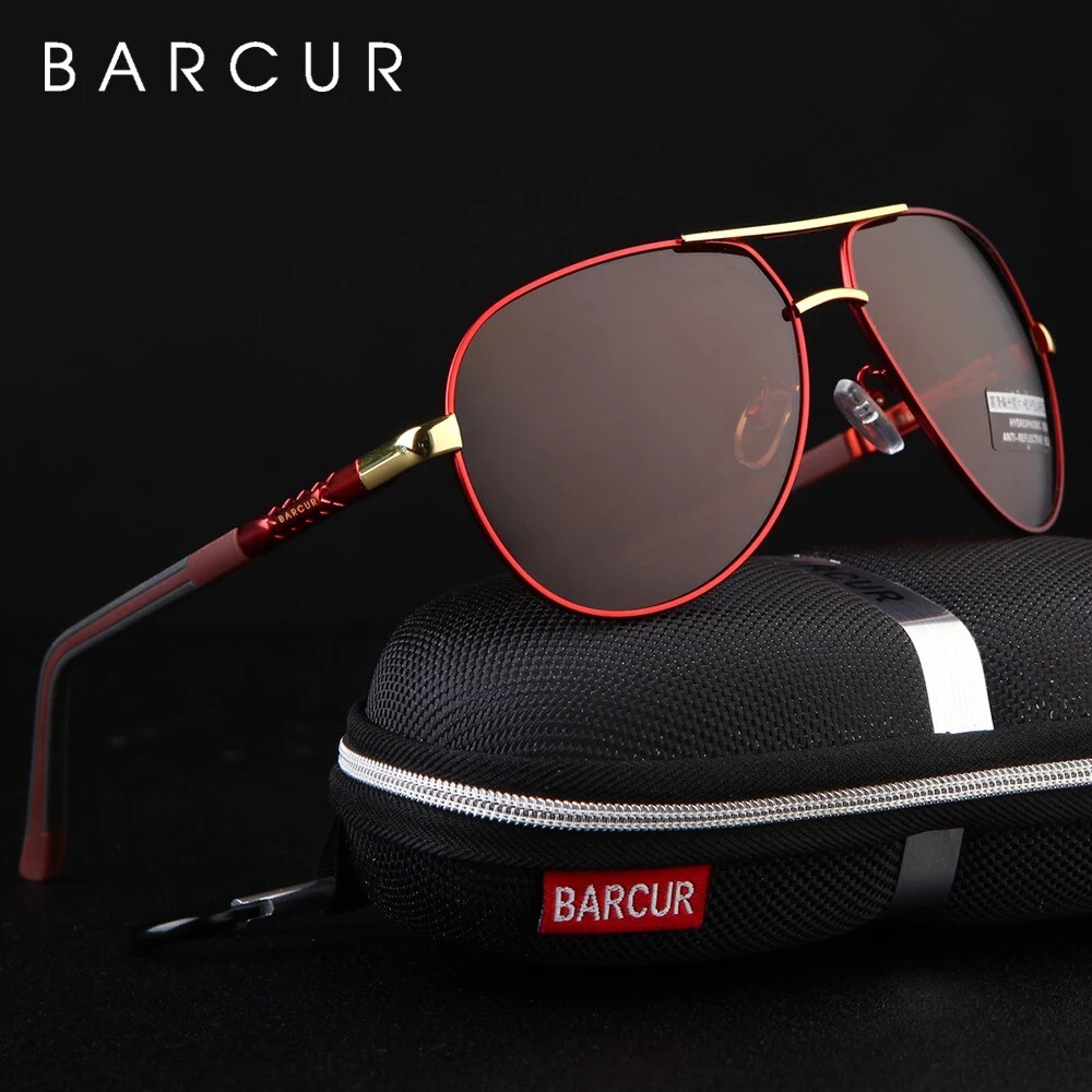 BARCUR Vintage Polarized Men’s Sunglasses with Packing UV400