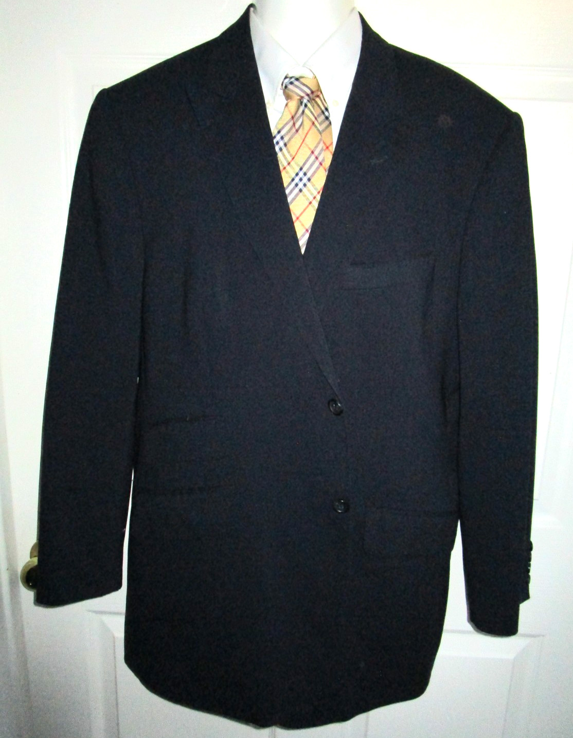 US 46 R IT 56 VERSACE 98% Wool 2% Stretch Soft Charcoal Black Blazer Jacket 46R