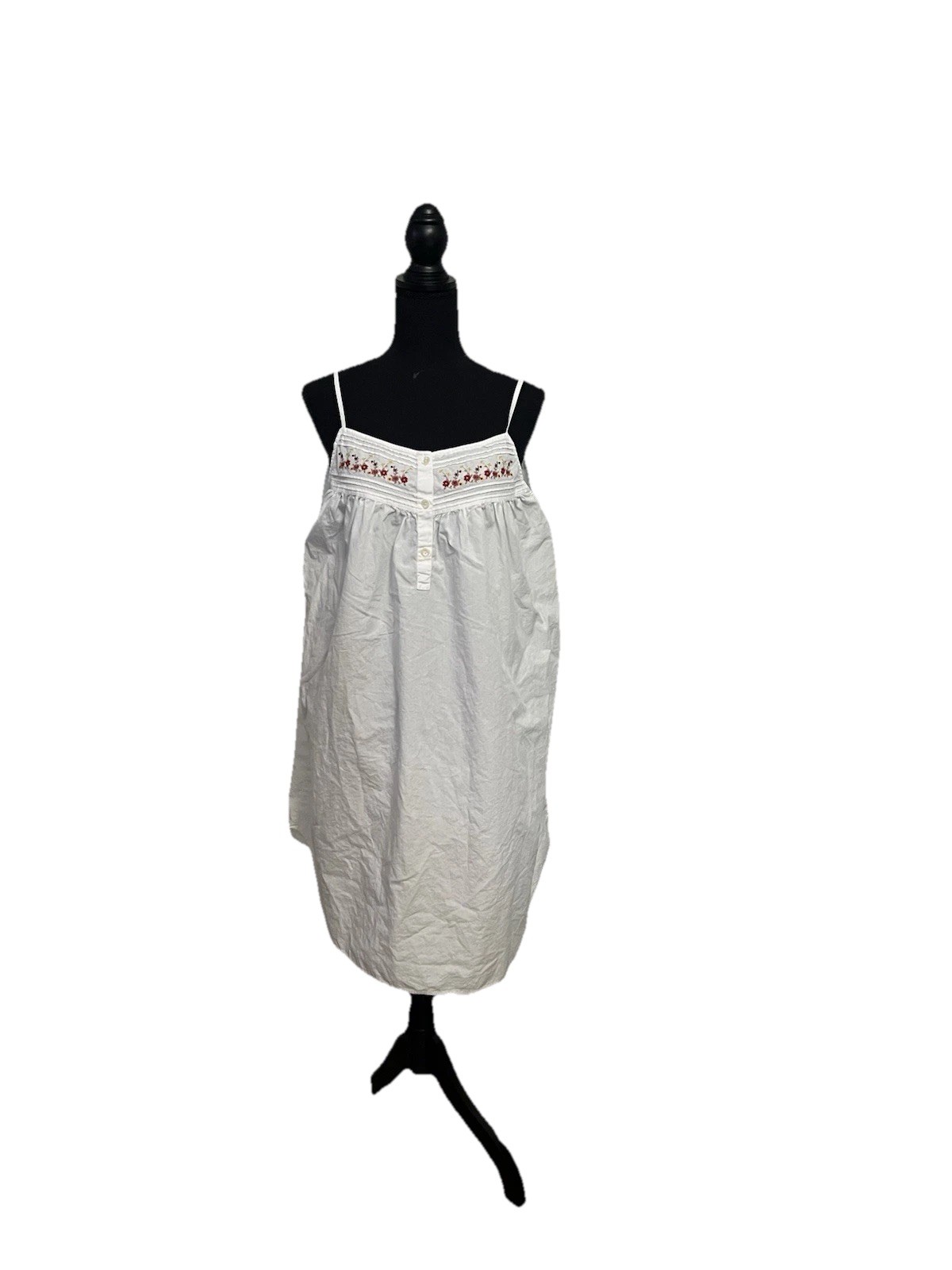 Pottery Barn Embroidered Cotton Tunic Cover Up M/L White Boho Cottagecore