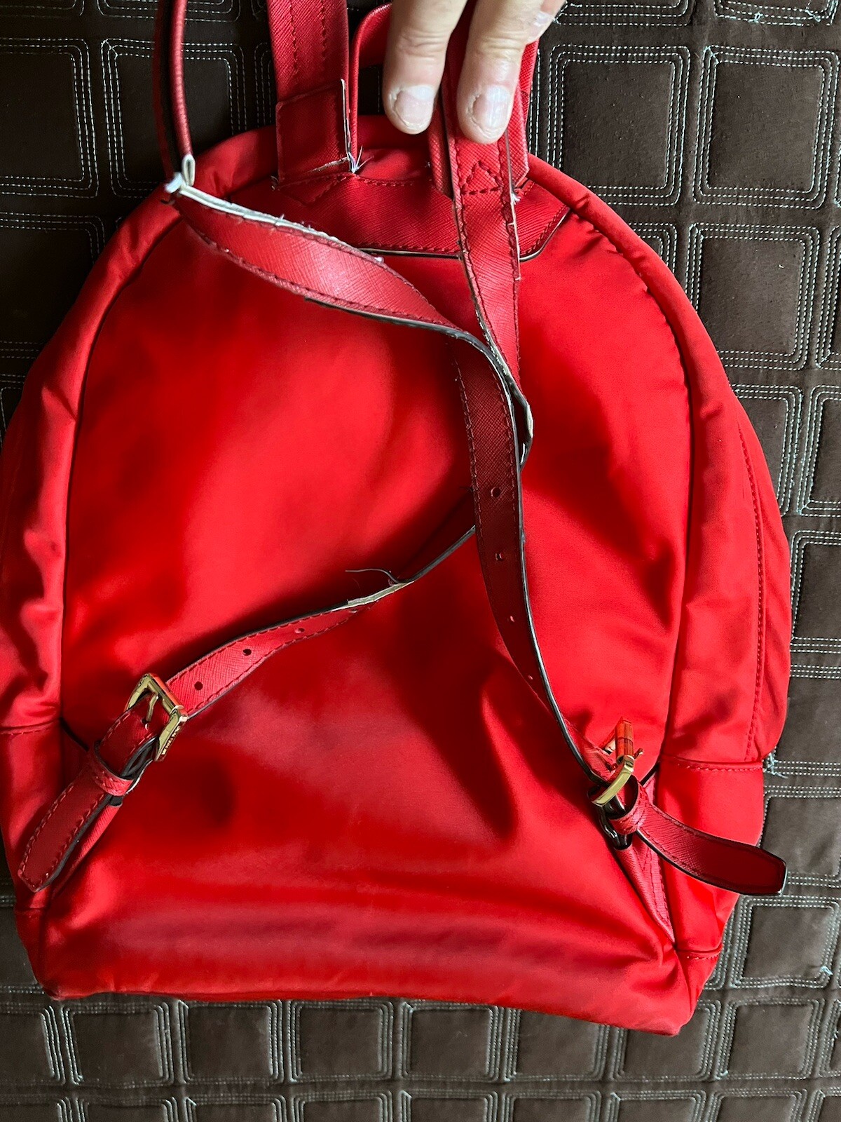 AS IS: Michael Kors MEDIUM Nylon backpack leather Handles READ DESCRIPTION