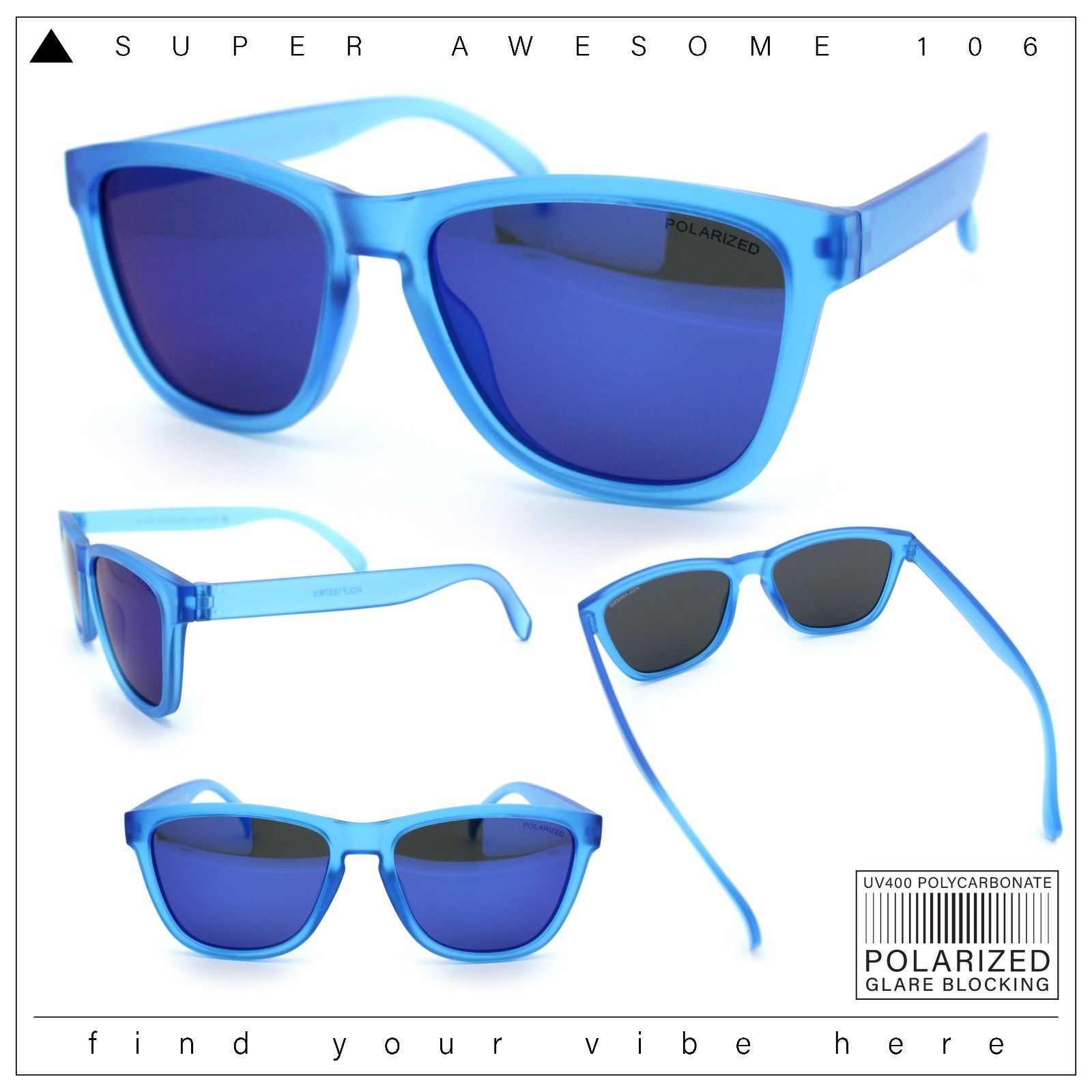 SA106 Polarized Sport Sunglasses for Men UV400 Lightweight Matte Plastic