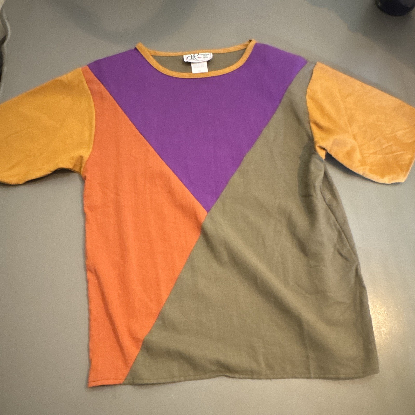 Haband for Her Women’s S Multicolor Colorblock Crew Neck Short Sleeve Tee