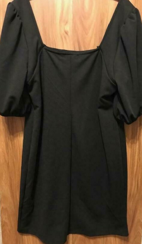 NWT Charlotte Russe Solid Black Ribbed Pullover Short Sleeve Dress {CHOOSE SIZE}
