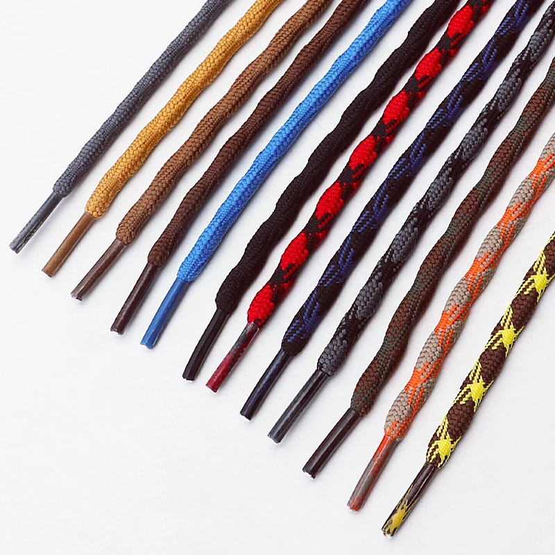New Round Shoelaces Double Spherical Cross Woven Durable Sports Shoe Laces Outdo