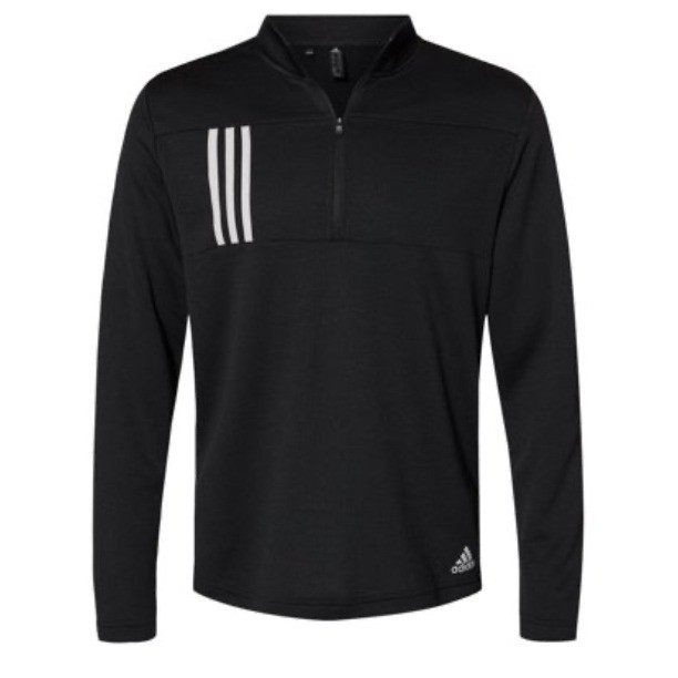 Adidas Pullover Men S Black New 1/4 Zip Golf Aeroready A482 3Str QZ Stripes