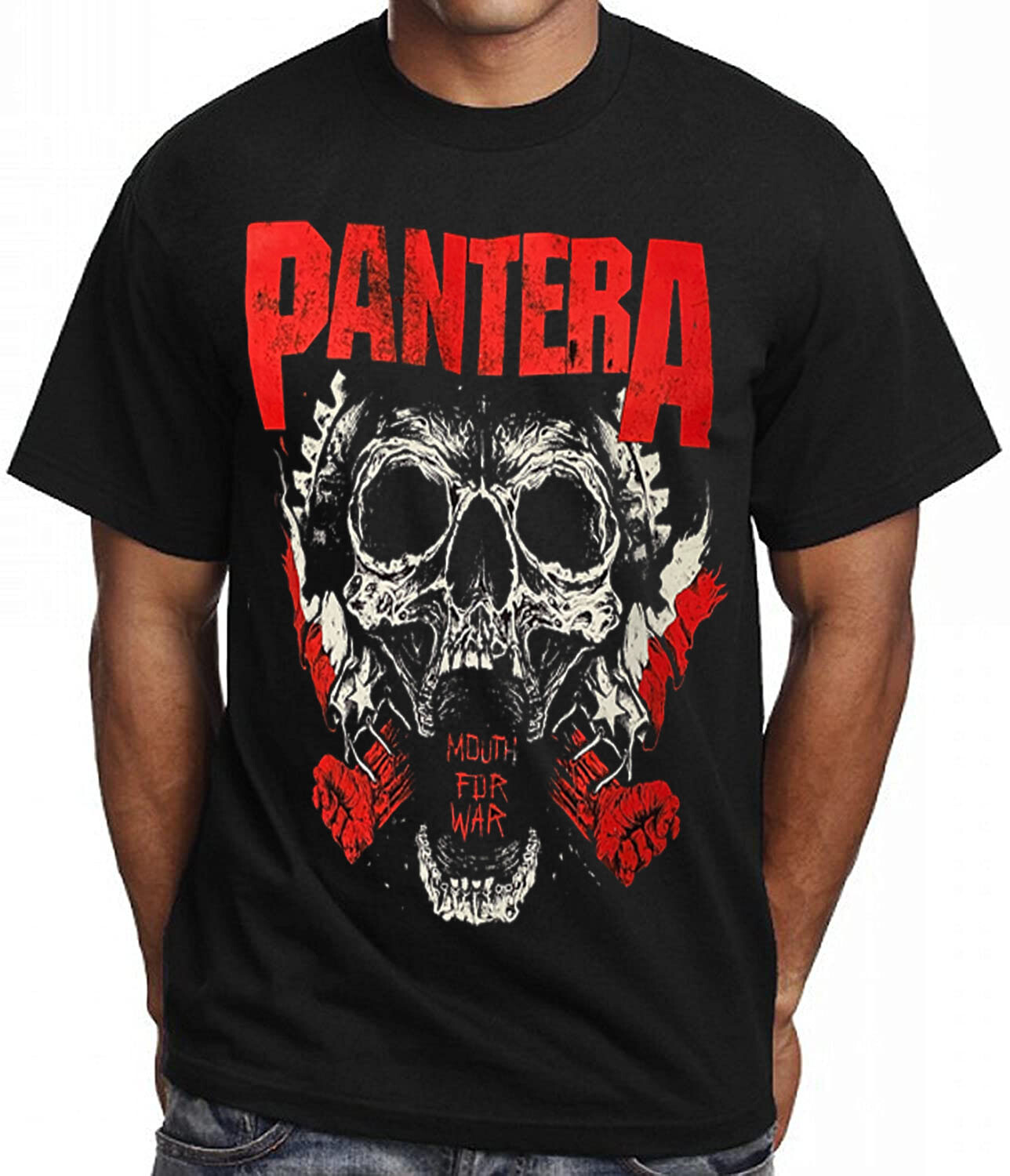 PANTERA MOUTH FOR WAR Heavy Metal Band Black T-Shirt