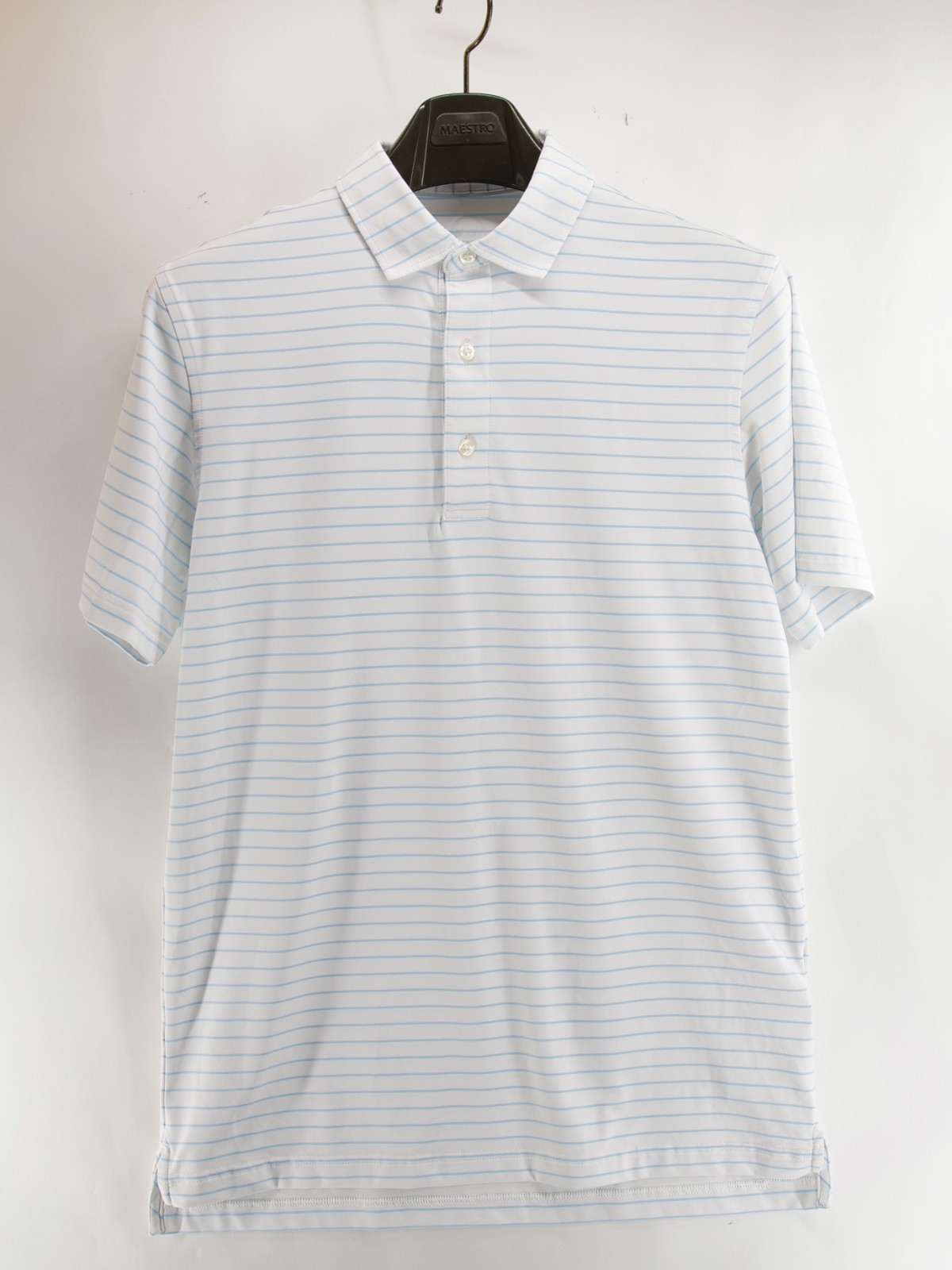 Vineyard Vines Mens S White Striped Polo Palmero OTG Performance Short Sleeve