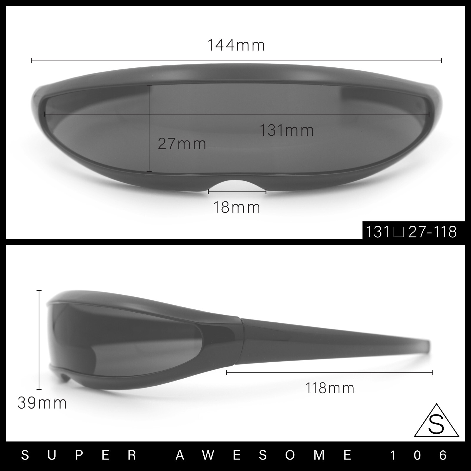 Color Mirror Lens Monolens Cyclops Robotic Futuristic Narrow Punk Sunglasses