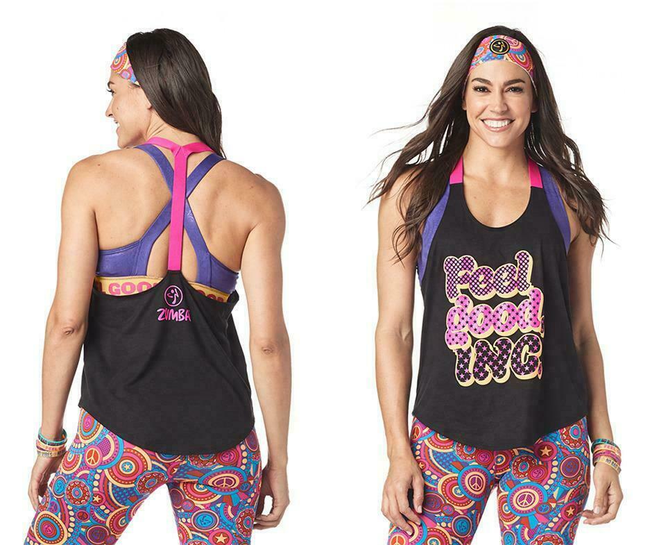 Zumba Fitness Feel Good Dance Good Tank – Bold Black sizes XS,S,M,L,XXL (B68)