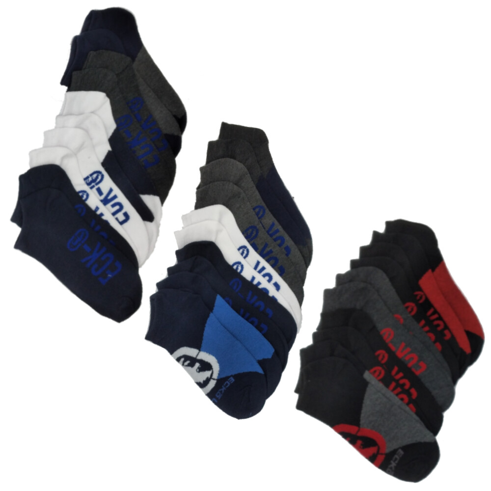 10-20 Pairs of Ecko Men’s Basic Quick Dry No Show Athletic Socks 10-13