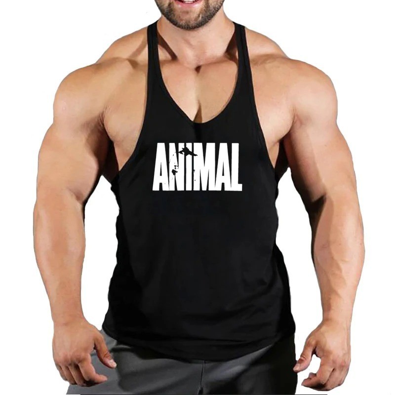 Men Tank Top Bodybuilding Gym Workout Fitness Cotton Sleeveless Stringer Vest