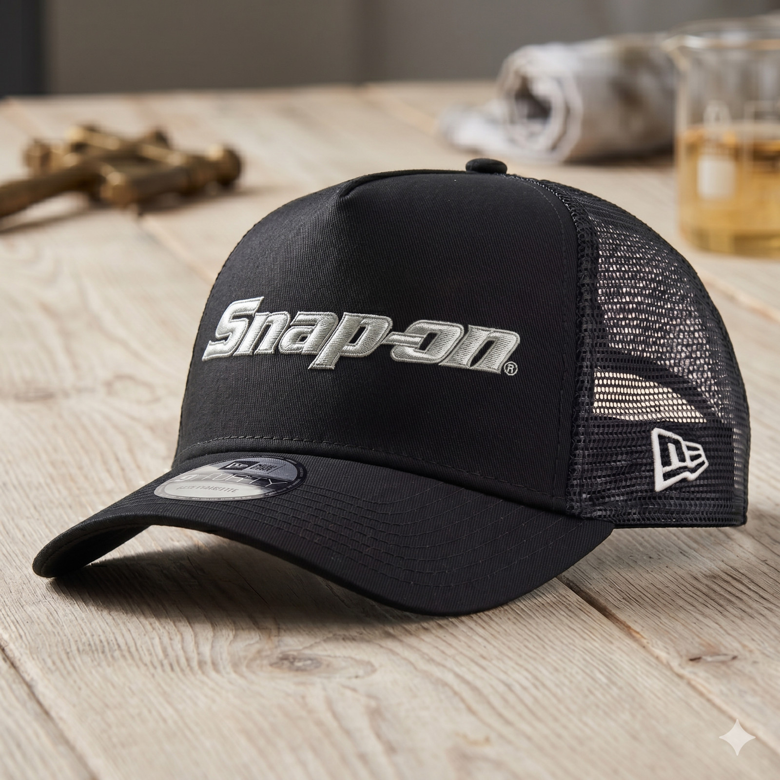 Snap-on Tools Embroidered Hat – Black Trucker Mesh Cap – Direct Embroidery