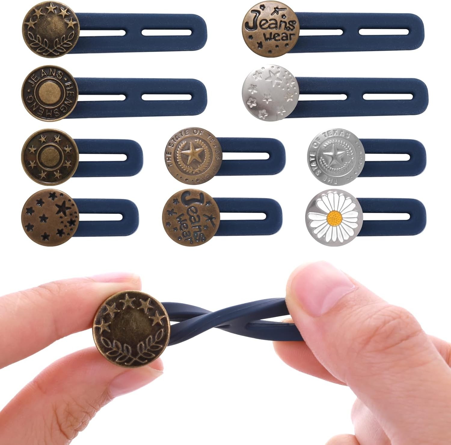 10 Pack Pants Expander Button Jeans Waist Extender Button10 Styles for Men Women
