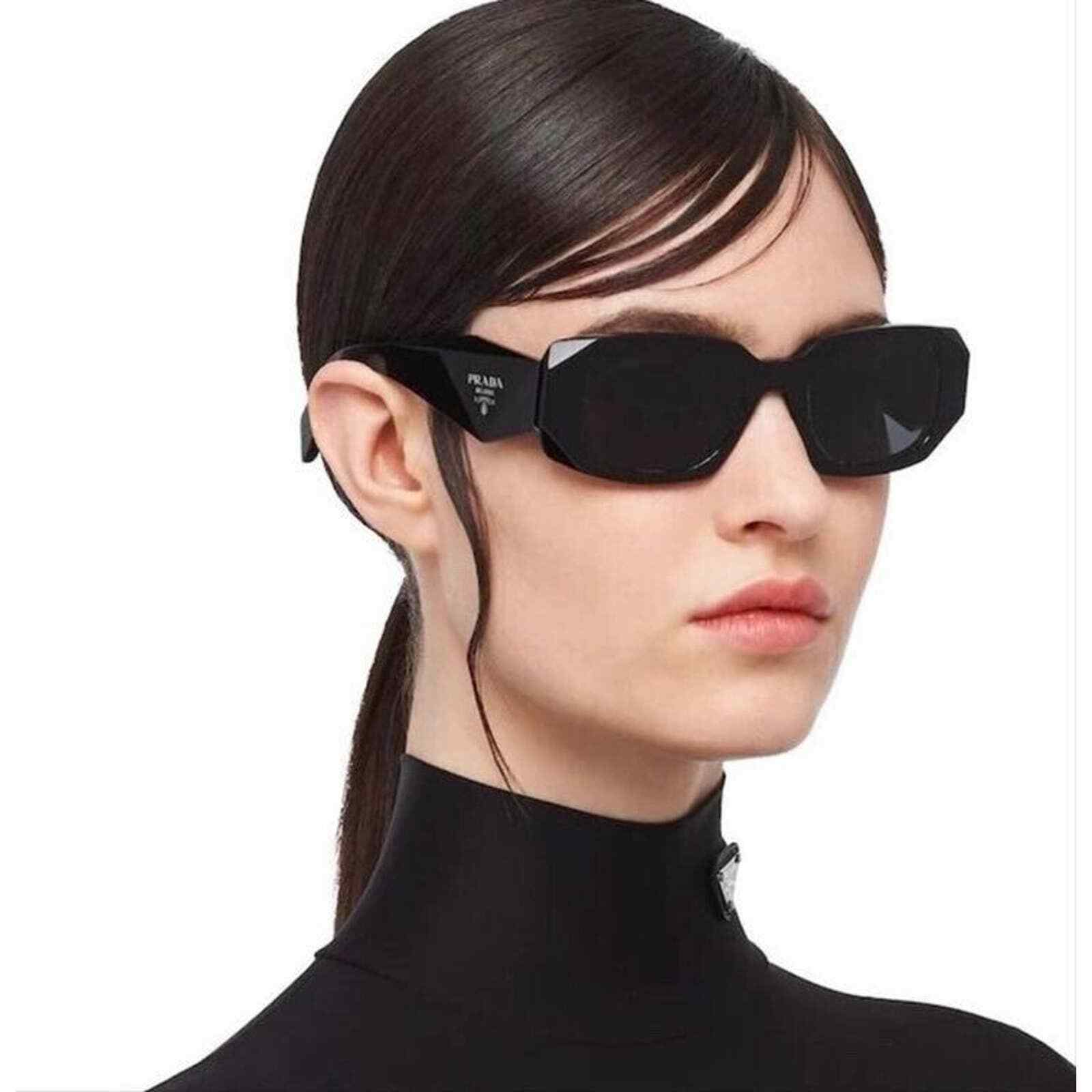 PRADA PR 17WS 1AB5SO Black Dark Grey Lens UNISEX Sunglasses AUTHENTIC NEW