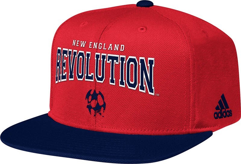 NEW ENGLAND REVOLUTION RED & NAVY ADIDAS SNAPBACK FLAT BRIM HAT NEW & LICENSED