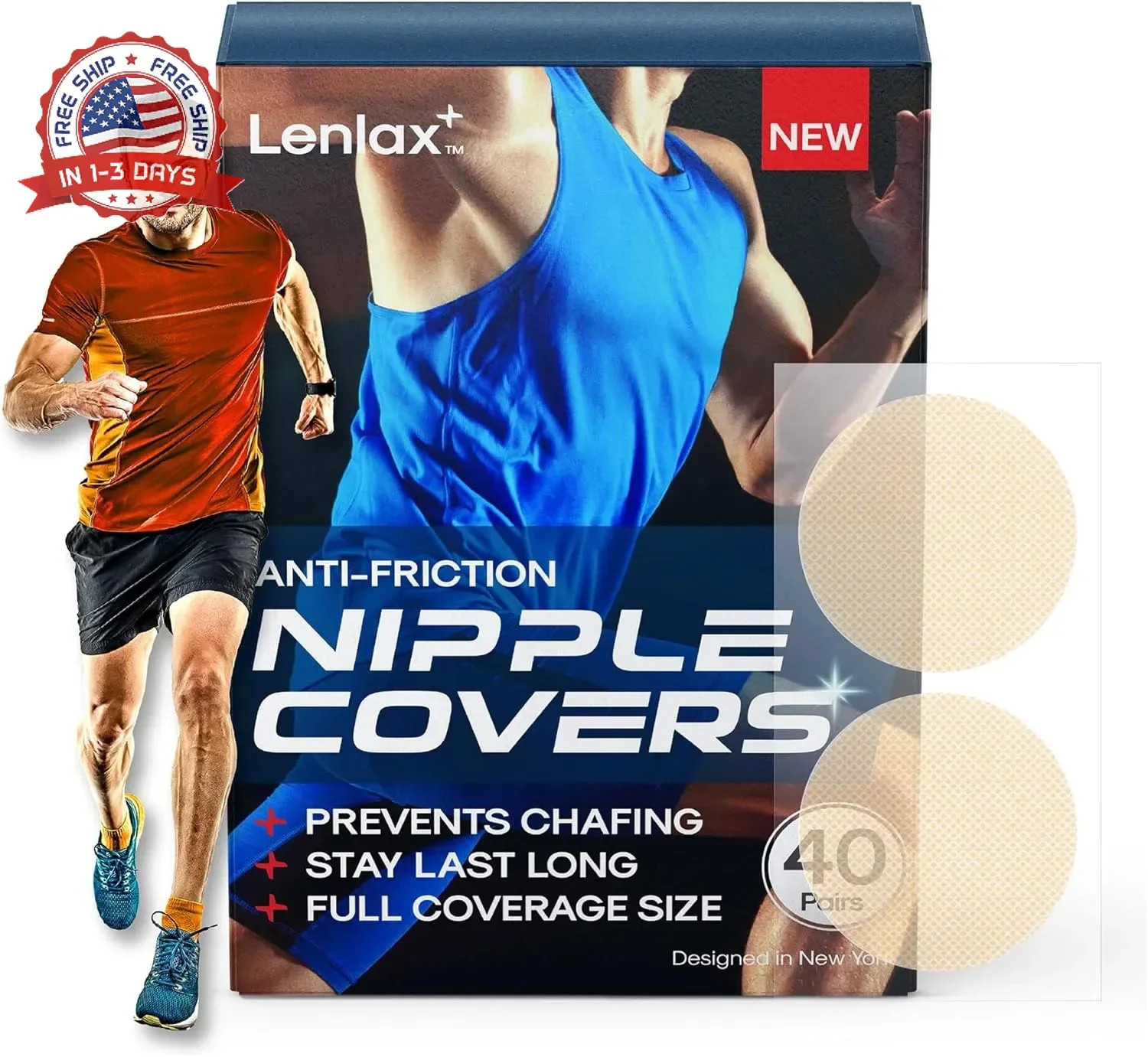 Running Nipple Covers Men – 12 Hours+ Long Lasting, Strong Adhesive Nipple Tape