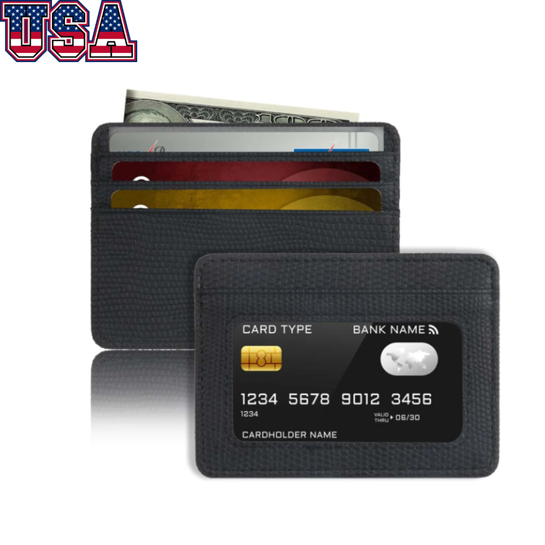 Pocket Wallet Slim RFID Blocking Minimalist Credit Card Holder Clear ID Window