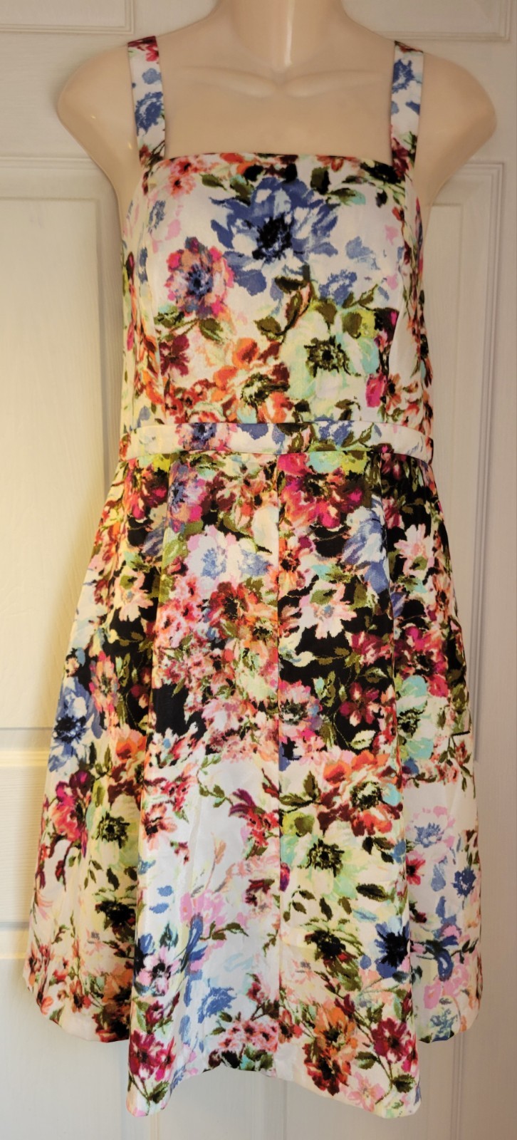 Gabby Multicolor Floral Sundress With Layered Chest Sheath Size 12