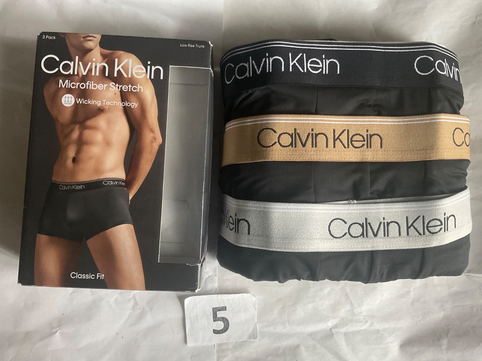 Calvin Klein 3 Pack Microfiber Stretch Low Rise Trunk New Men Black Tan Blue