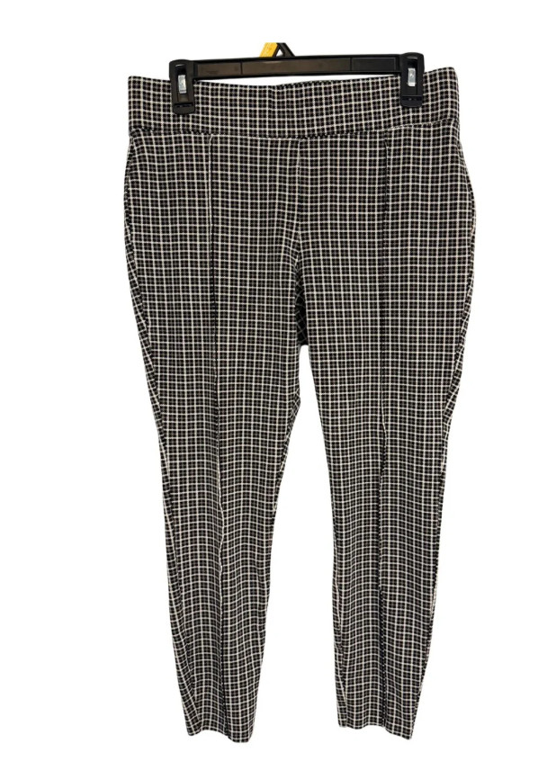 Old Navy Black & Brown Houndstooth Stevie High-Rise Cropped Pants