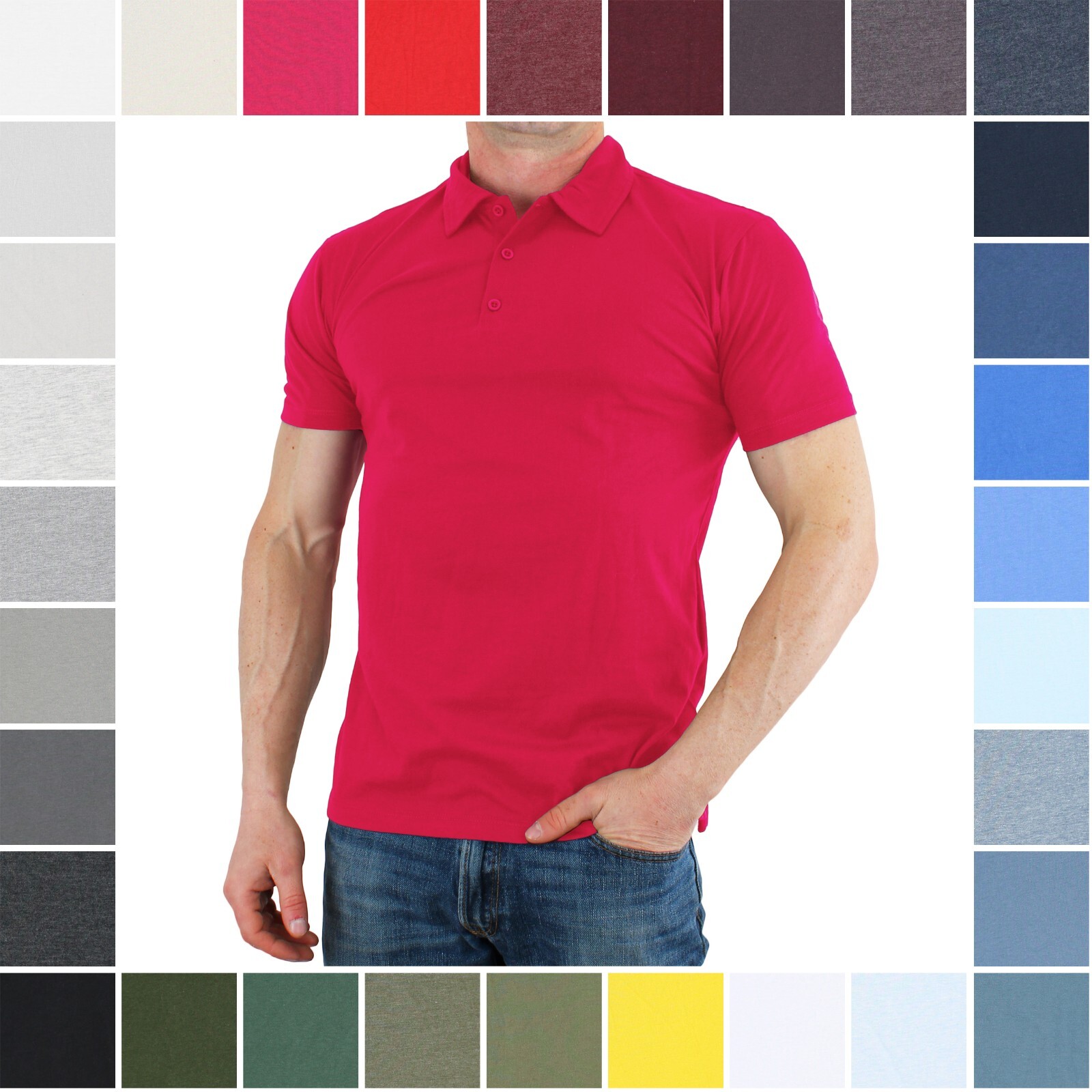 True Classic Polo Shirt, Men’s Premium Fitted Short Sleeve, Athletic Cut