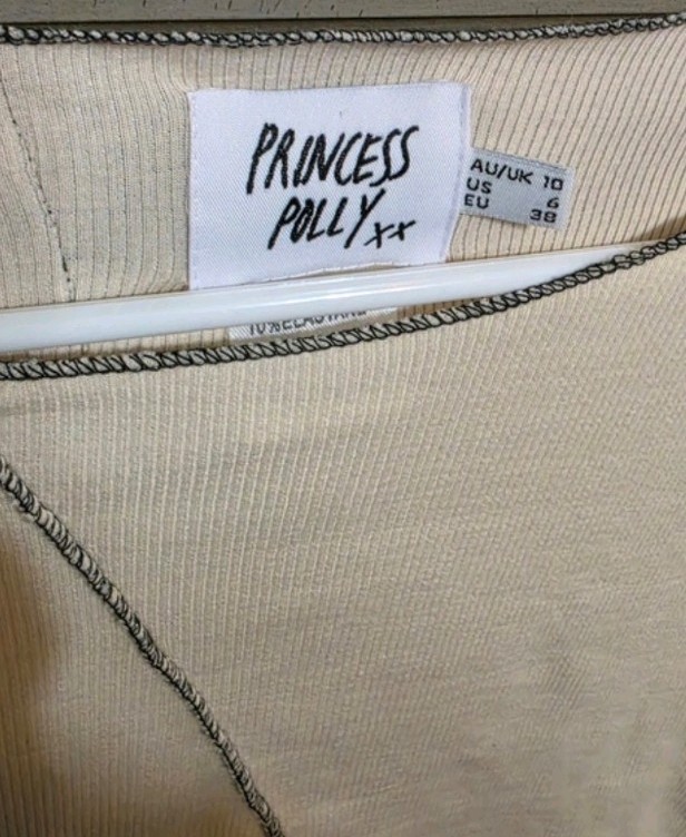 Women’s Princess Polly Beige Solid Knit Scoop Neck Cropped Top XXS